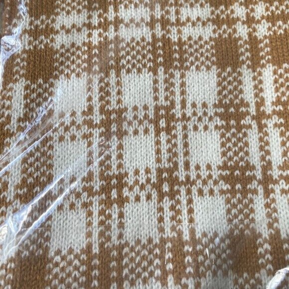 Timberland Scarf Buffalo Plaid Tan Cream 10x68" FabFitFun 2023 RV$60 - Picture 5 of 7